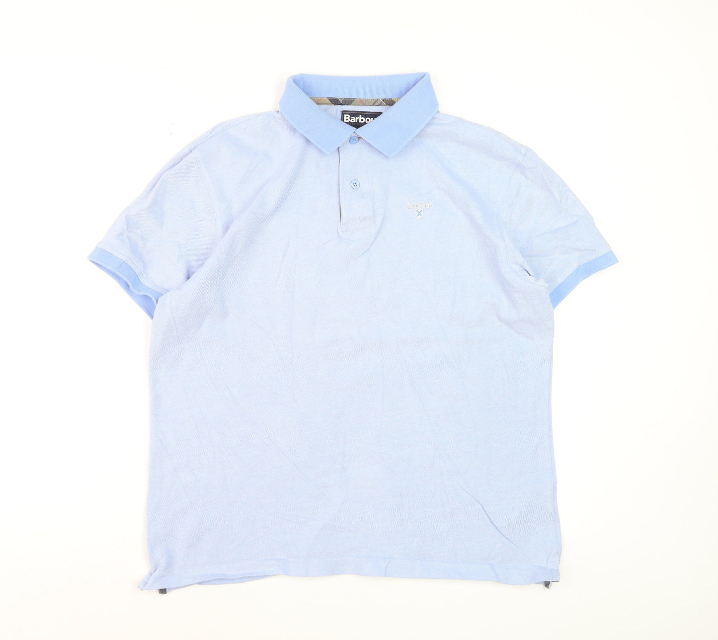 Barbour Men's Blue Cotton Polo Shirt Size L Classic Fit