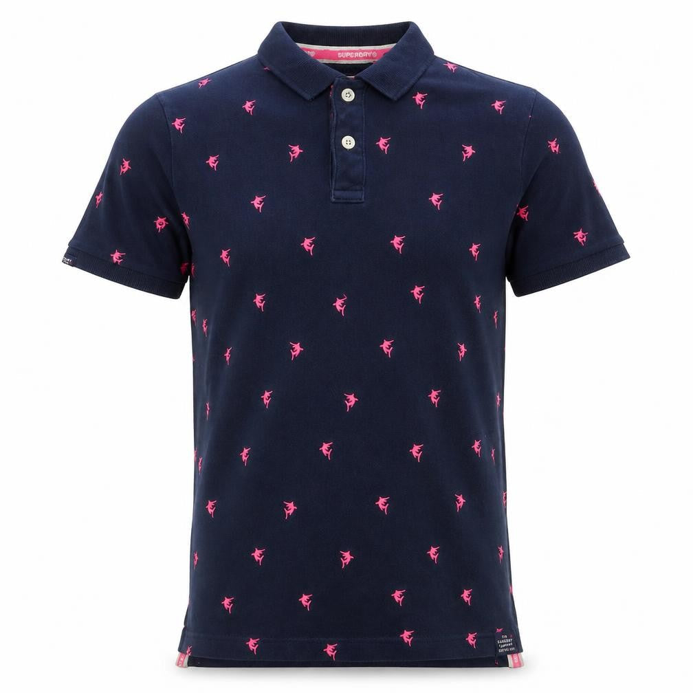 Superdry Men's Blue Embroidered Animal Polo Shirt Size L