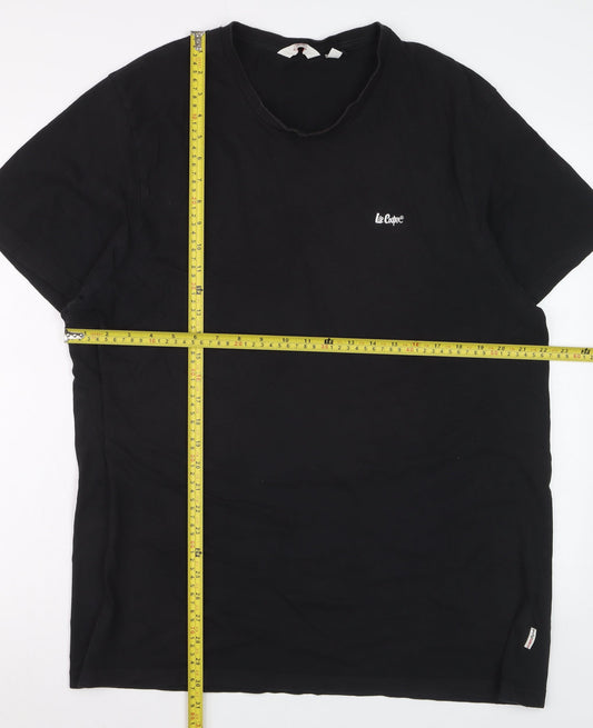 Lee Cooper Men's Black 3XL Crew Neck Cotton T-Shirt
