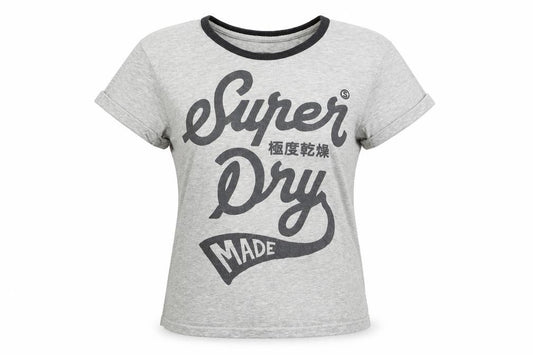 Superdry Womens Grey XS Slim Fit Graphic Cotton T-Shirt