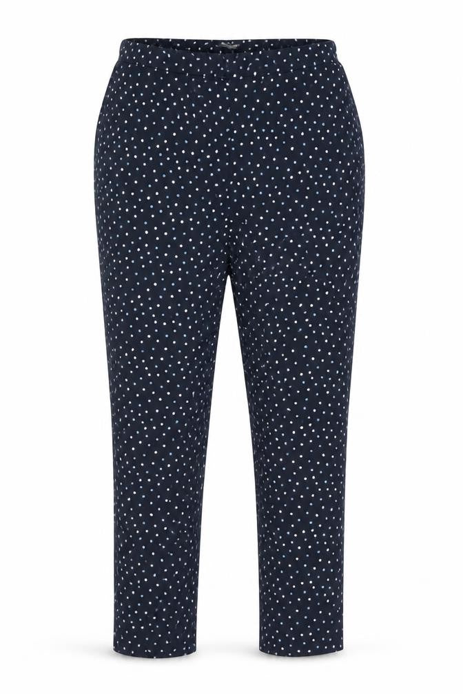 Laura Ashley Womens Blue Polka Dot Viscose Trousers Size 12