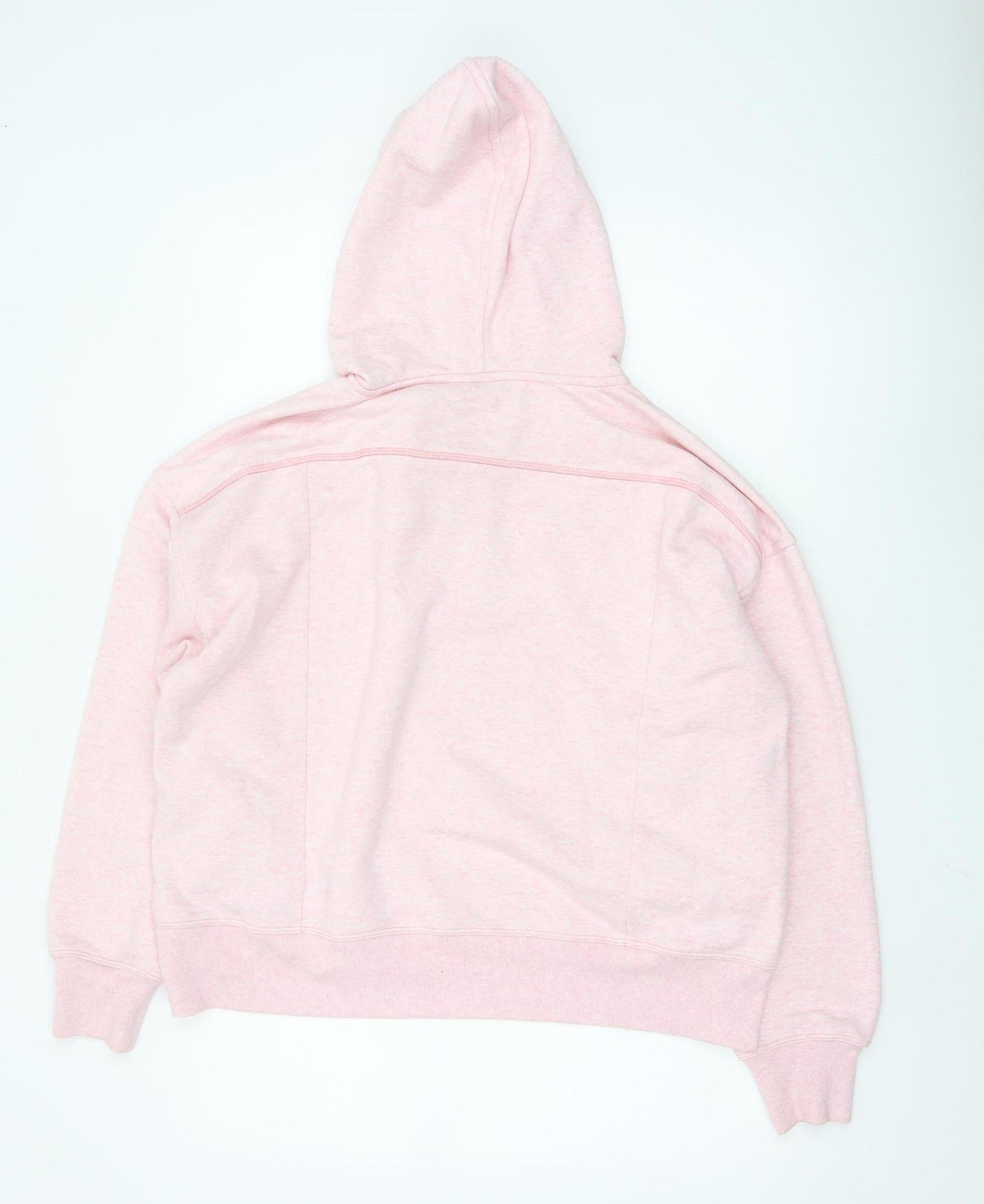 Oliver Bonas Womens Pink Henley Hoodie UK 10 Cotton Blend Casual