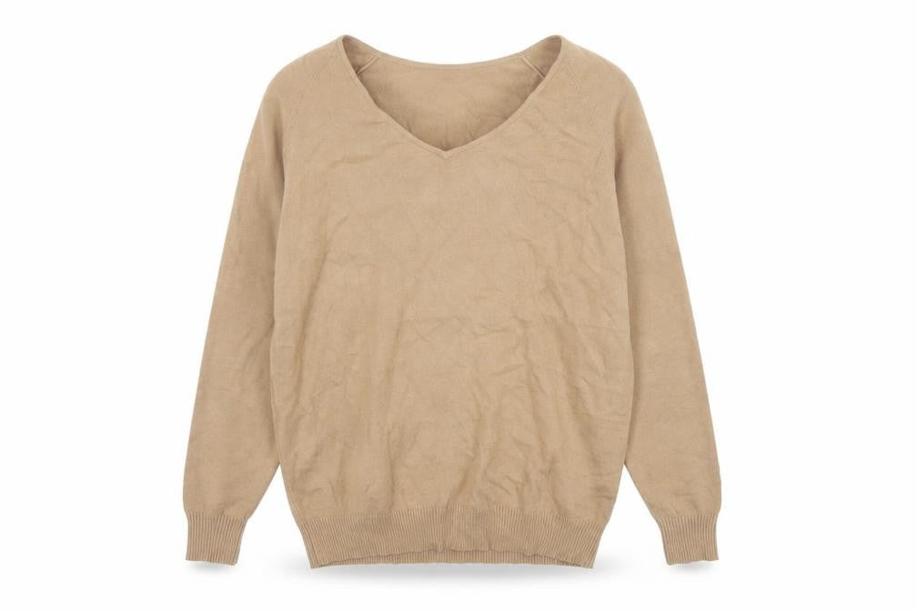 Phase Eight Women Beige V-Neck Relaxed Knit Pullover Jumper XS