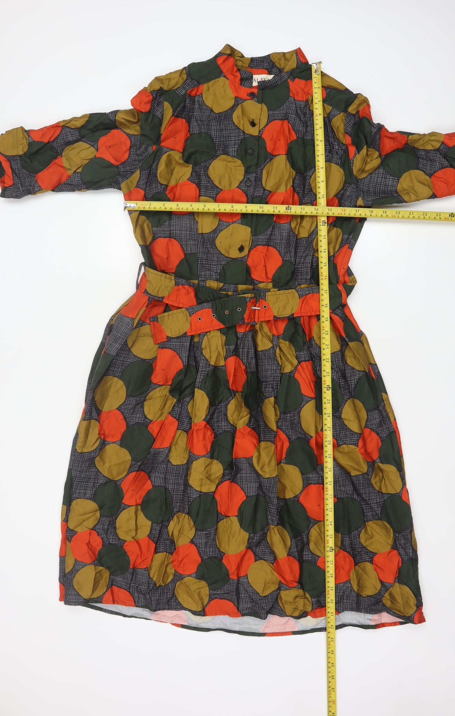 Palava Womens Multicoloured Size 14 Belted Shirt Dress