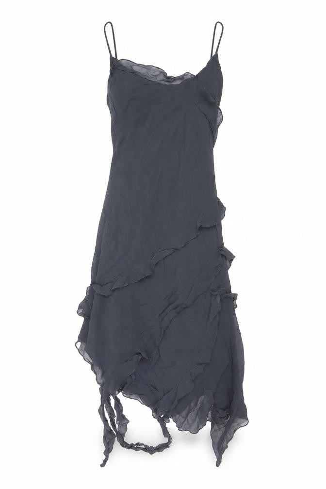 Light Before Dark Women's Grey Asymmetric Slip Dress Size S