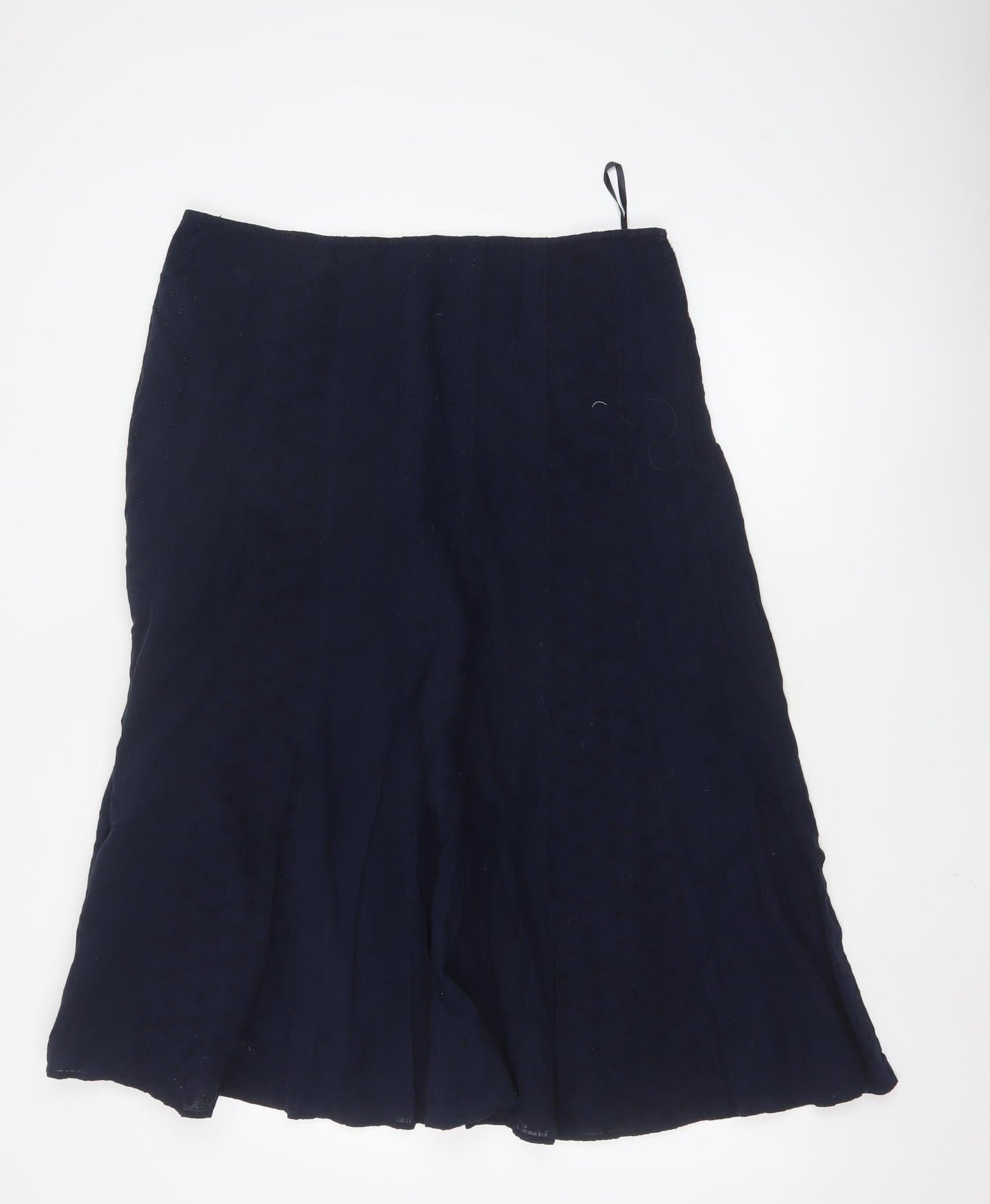 Marks and Spencer Per Una Womens Blue Cotton Midi A-Line Skirt Size 18