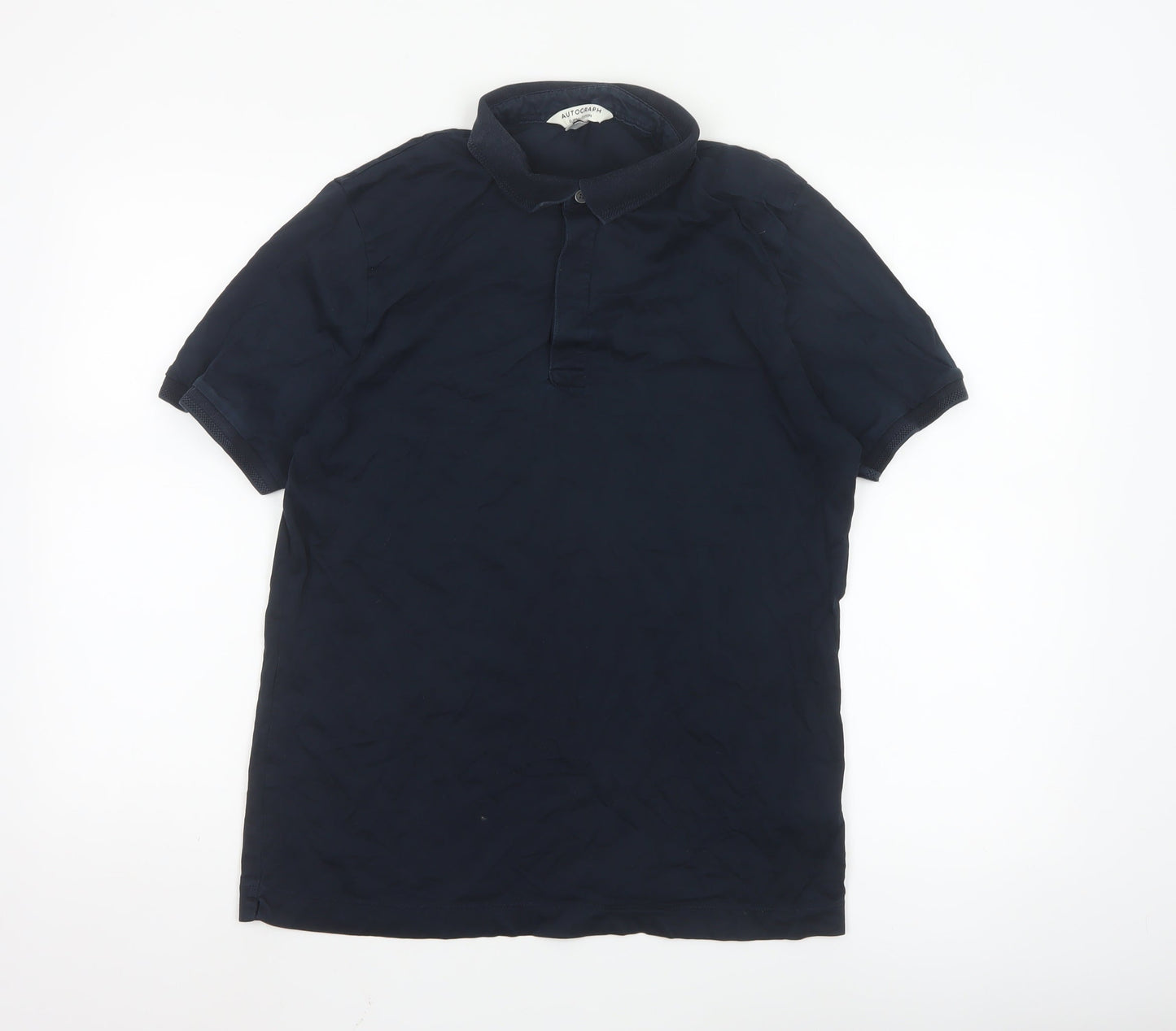 Marks and Spencer Autograph Men's Blue M Supima Cotton Polo Shirt