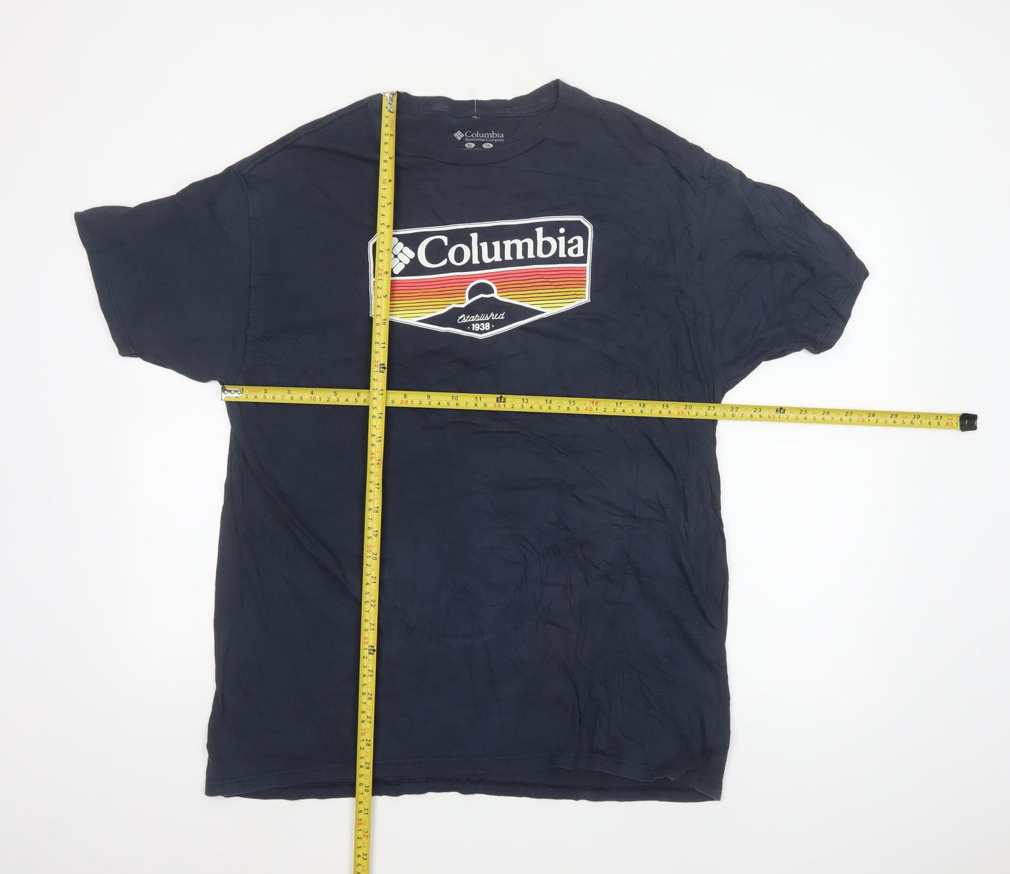 Columbia Men's Navy Blue XL Graphic Outdoor Cotton T-Shirt