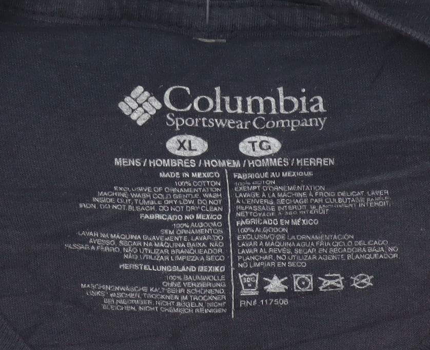 Columbia Men's Navy Blue XL Graphic Outdoor Cotton T-Shirt