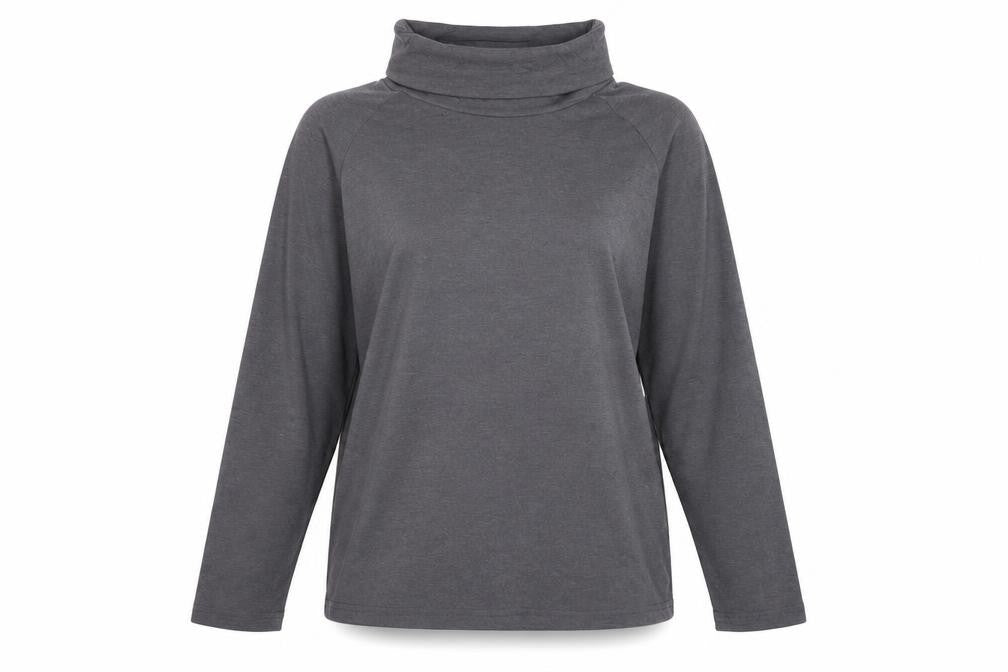 Cotton Traders Women’s Grey Roll Neck Long Sleeve T-Shirt Size 18