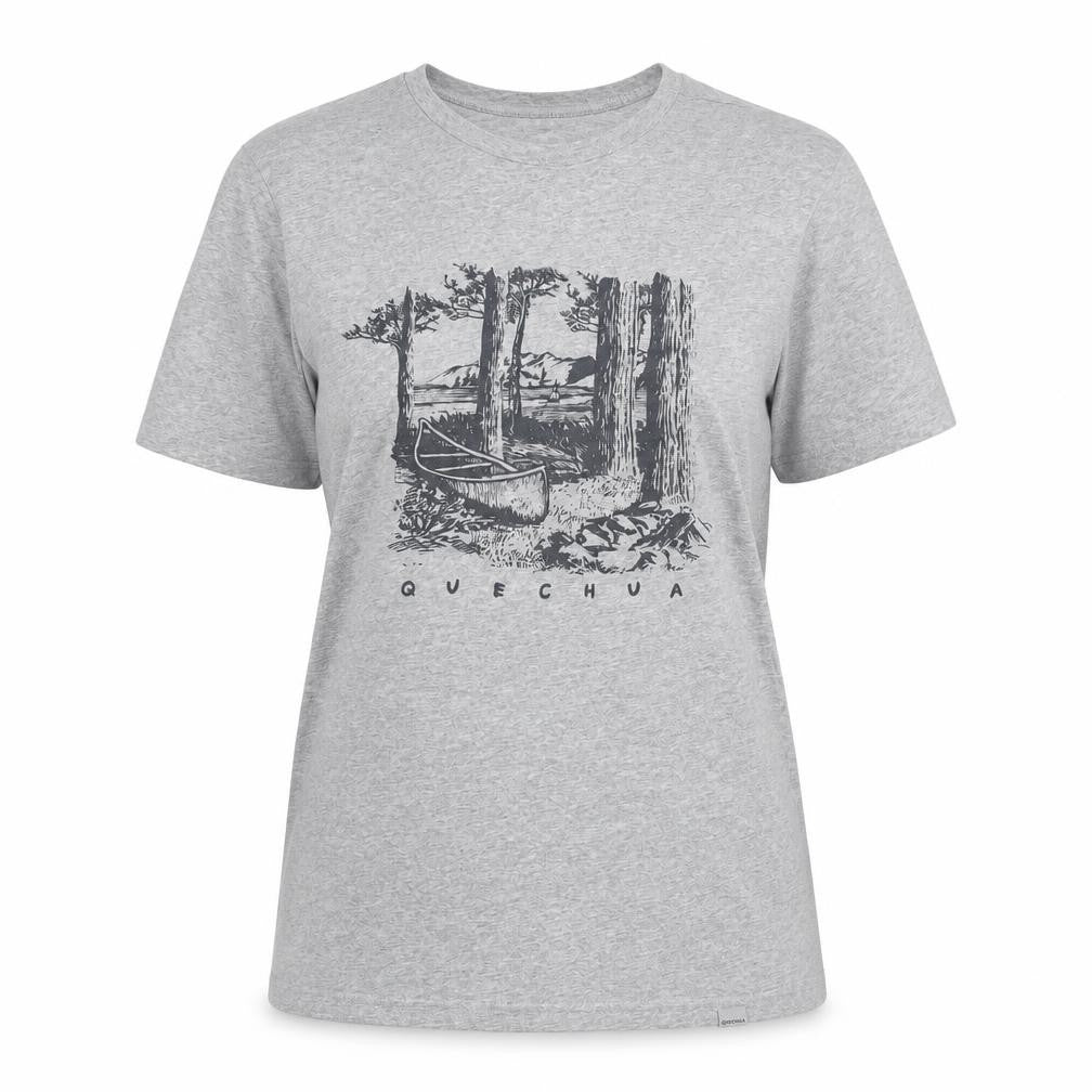 Quechua Women's Grey Graphic Outdoor T-Shirt Size S