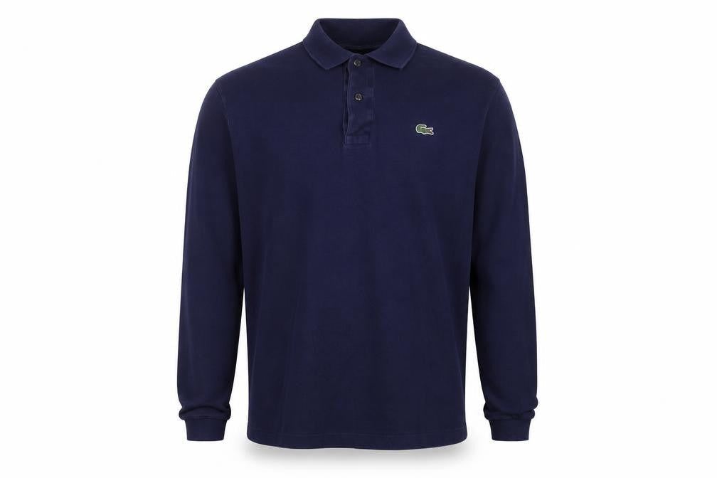 Lacoste Men Blue Long Sleeve Classic Fit Cotton Polo Shirt L
