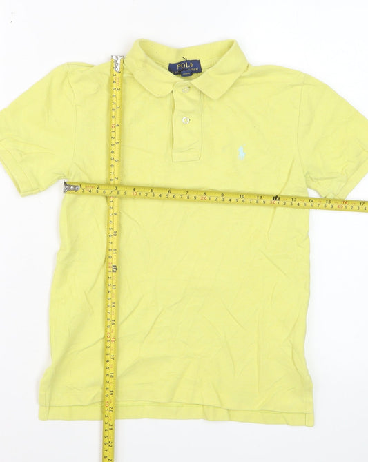 Ralph Lauren Boys Yellow Polo Shirt Size 8 Years Cotton Classic Fit