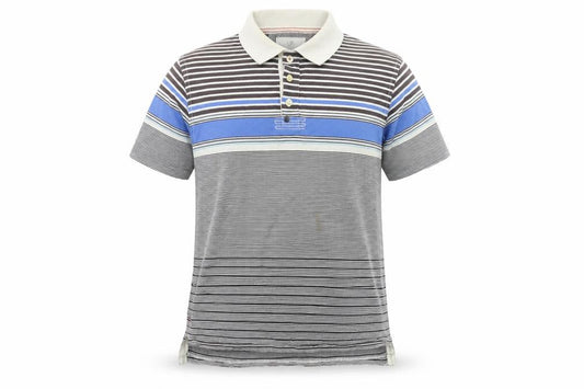 White Stuff Men’s Multicoloured Striped Cotton Polo Shirt Size L