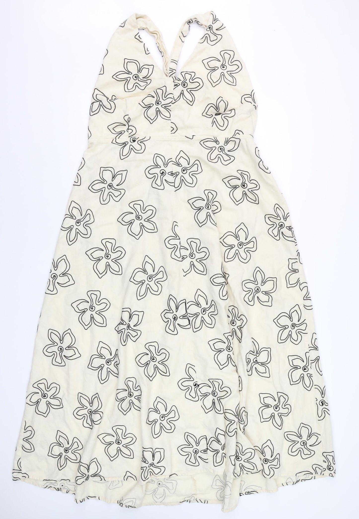 Marks and Spencer Women Beige Floral A-Line Sleeveless Dress Size 20