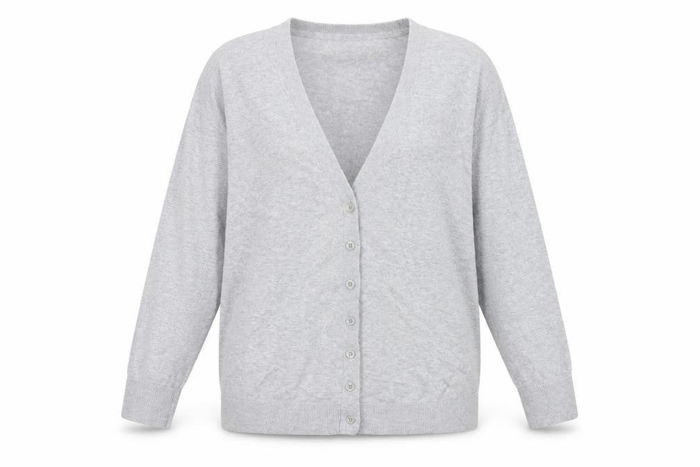 Gap Women’s Grey Cotton V-Neck Long Sleeve Cardigan XL