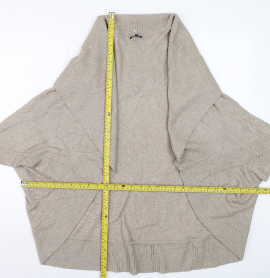 Jaeger Womens Beige Wool Blend Cape Style Short Sleeve Jumper S
