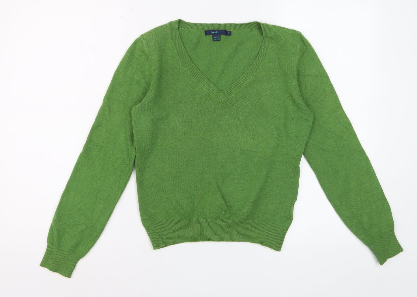Boden Women Green V-Neck Long Sleeve Pullover Jumper Size 10