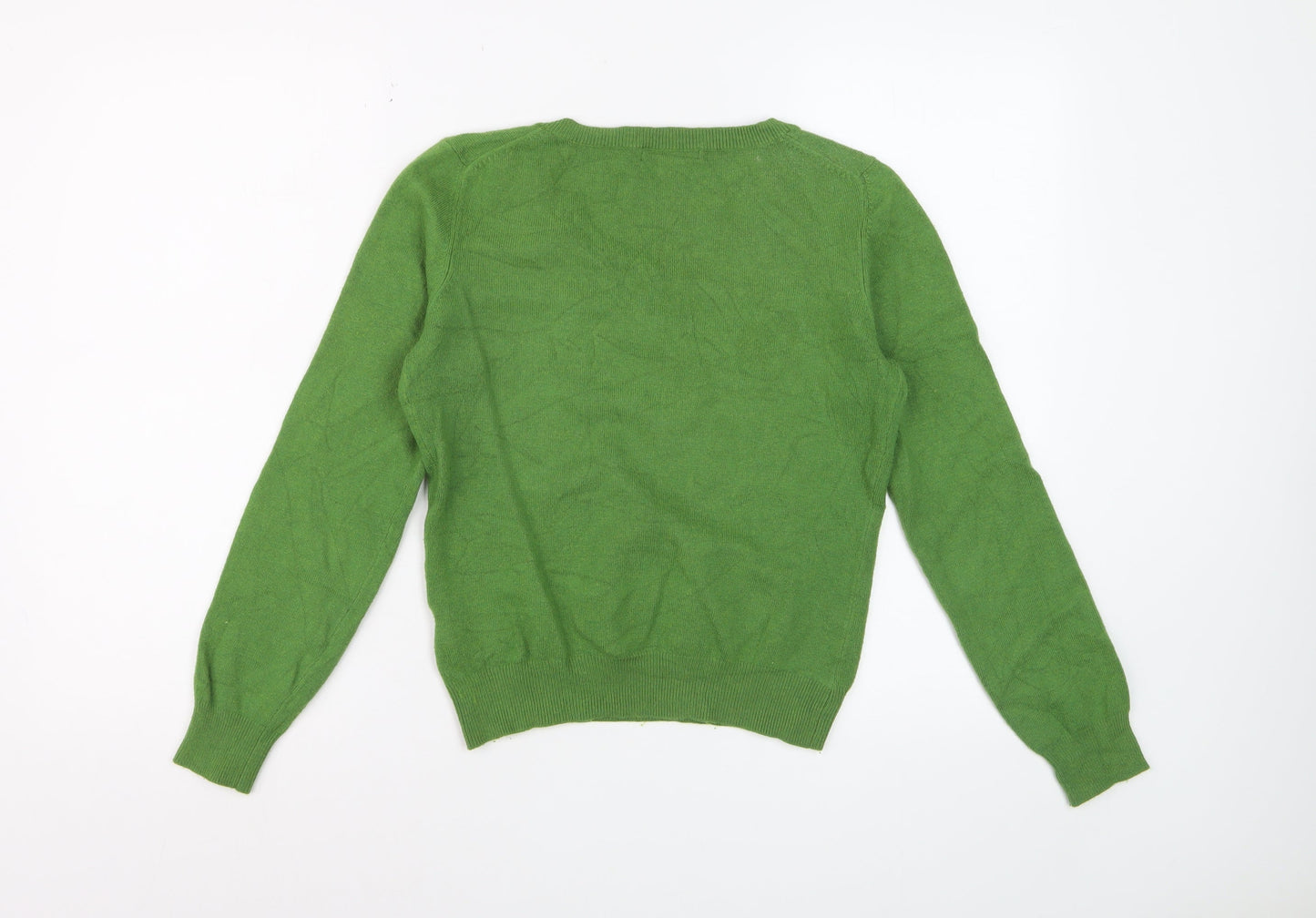 Boden Women Green V-Neck Long Sleeve Pullover Jumper Size 10
