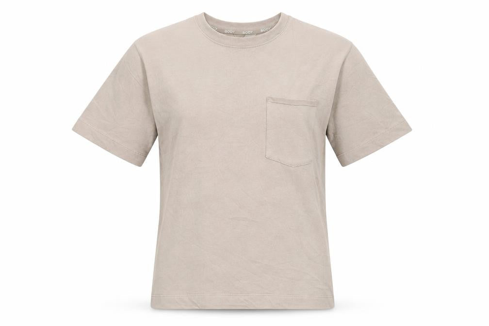 Marks and Spencer Women Beige Cotton Basic Crew Neck T-Shirt S
