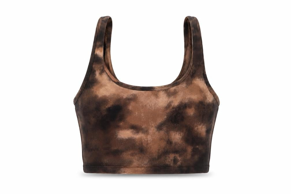 Hollister Women's Brown Tie-Dye Cropped Tank Top XS