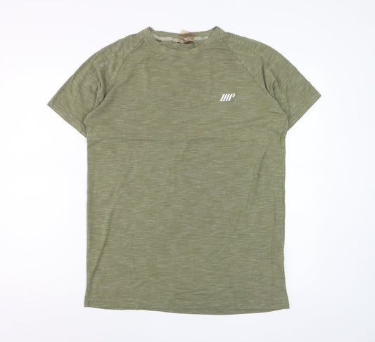 MyProtein Men's Green Athletic Fit Short Sleeve Training T-Shirt Size M