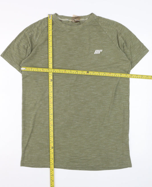 MyProtein Men's Green Athletic Fit Short Sleeve Training T-Shirt Size M