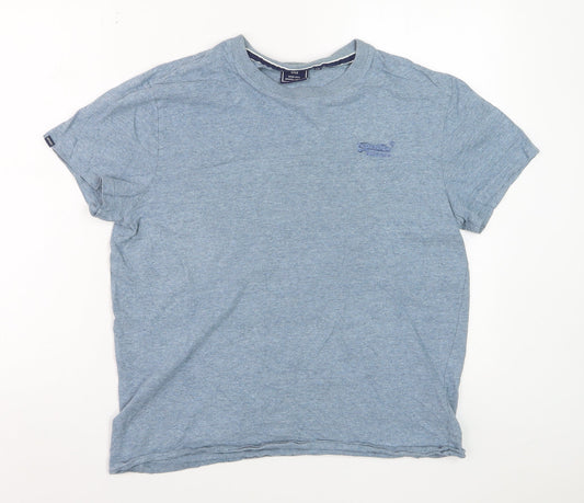 Superdry Men's Blue Crew Neck Short Sleeve Cotton T-Shirt M