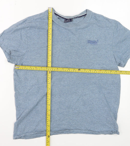 Superdry Men's Blue Crew Neck Short Sleeve Cotton T-Shirt M