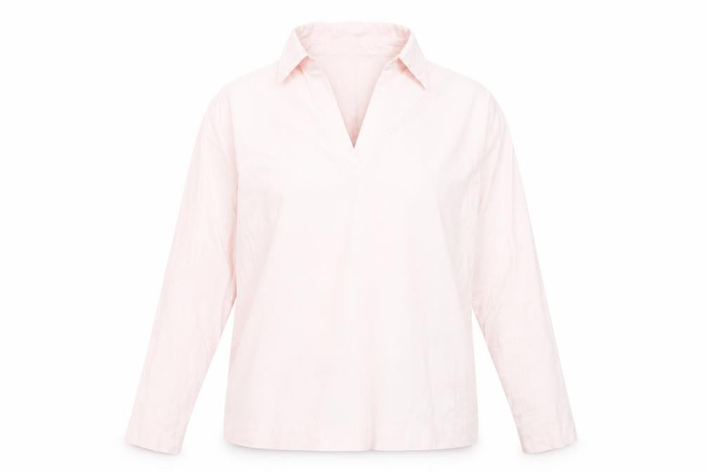 Reiss Womens Pink Collared Long Sleeve Cotton Blouse Size L