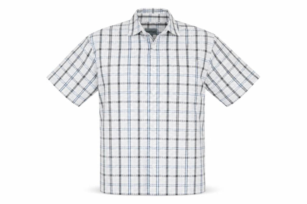 Hawkshead Men's Blue Check Short Sleeve Button-Up Shirt Size L