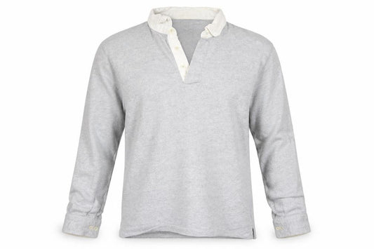 Zara Men’s Grey Long Sleeve Cotton Polo Shirt Size S