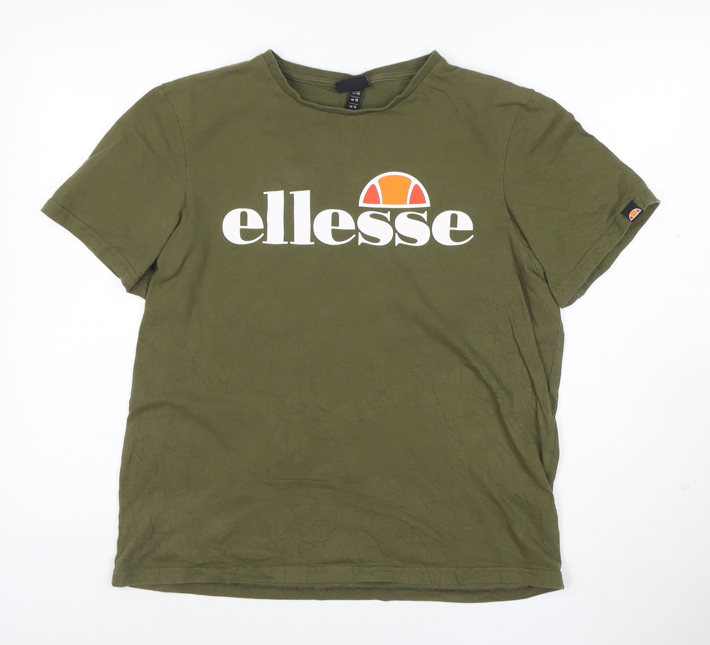 Ellesse Womens Green Cotton Short Sleeve Basic T-Shirt UK 14