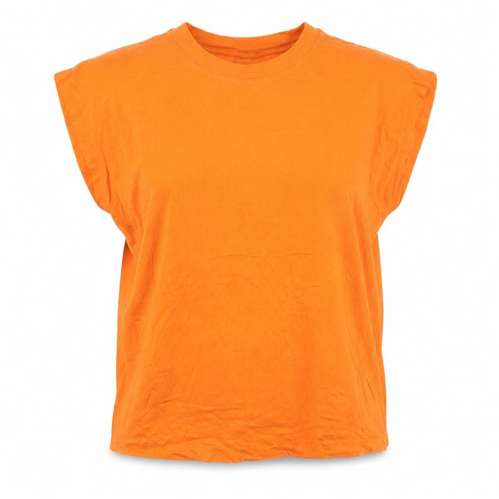 Jigsaw Women's Orange Basic Cotton Modal Sleeveless T-Shirt M
