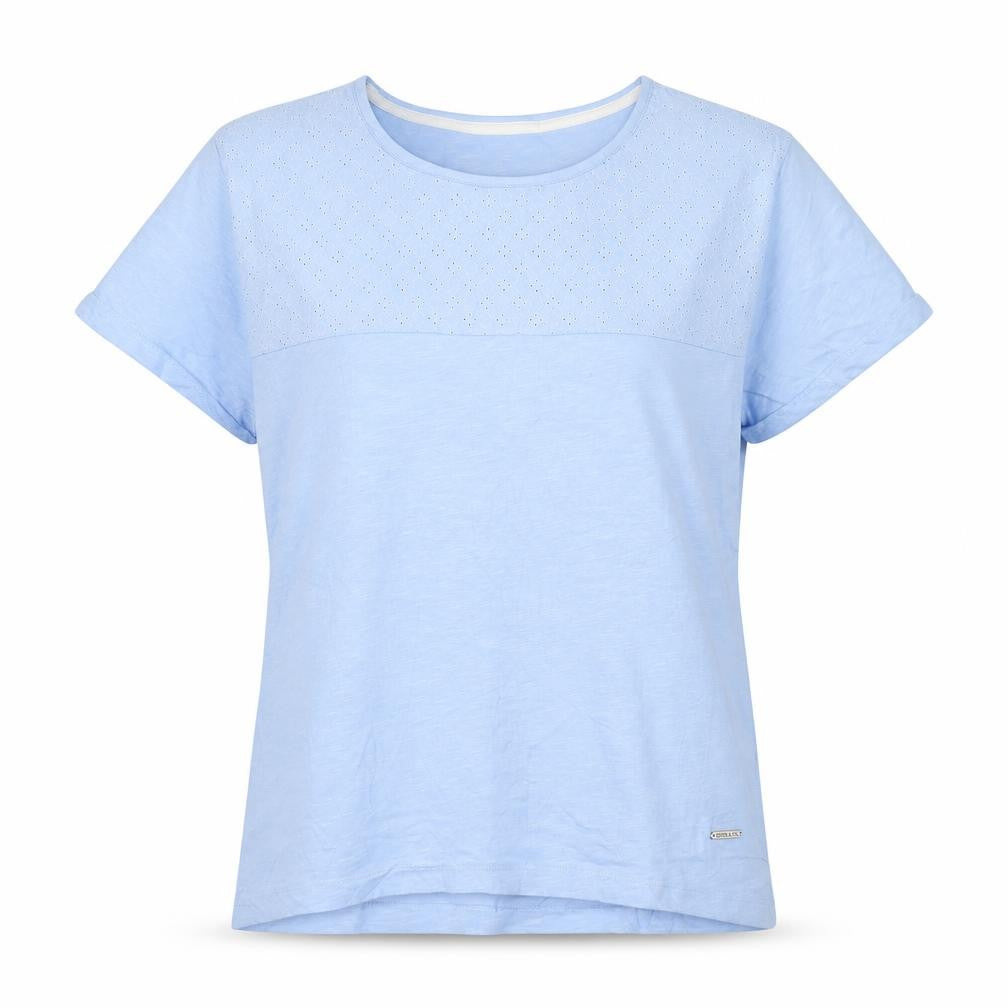 Quba & Co Womens Blue Cotton Short Sleeve T-Shirt Size 10