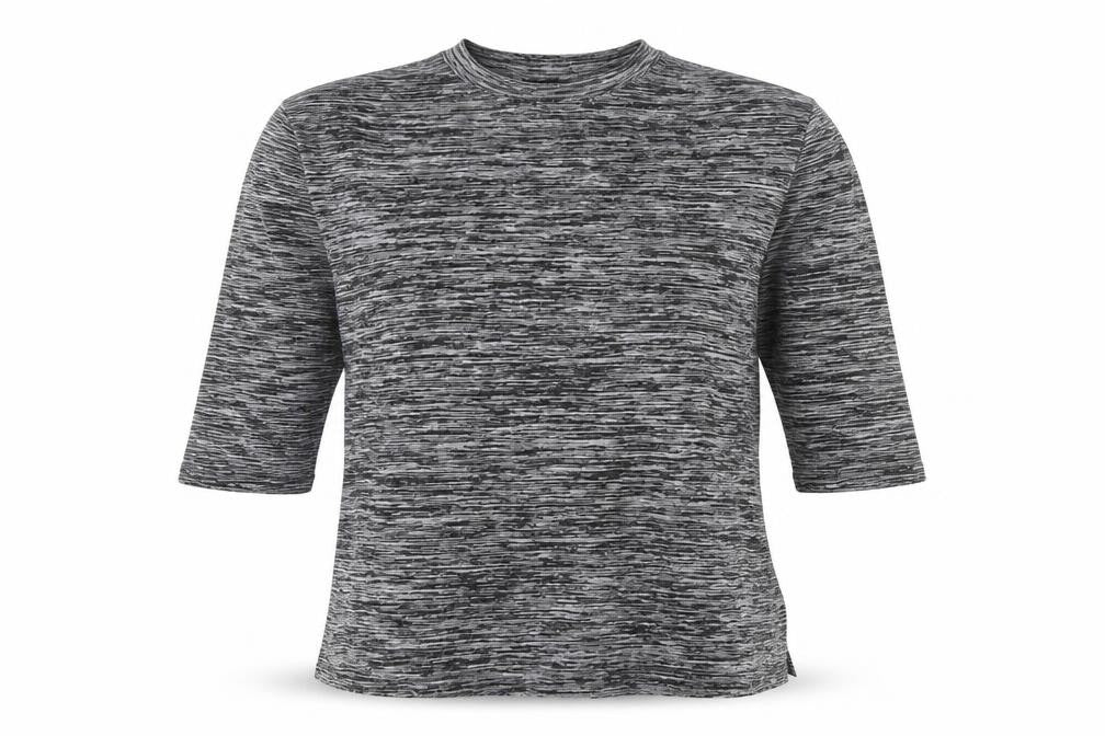 Warehouse Women Grey Mock Neck 3/4 Sleeve Jersey Top Size 8