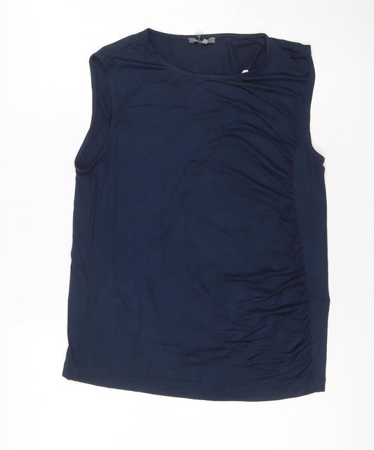 Jaeger Women Blue Sleeveless Basic Jersey Blouse M