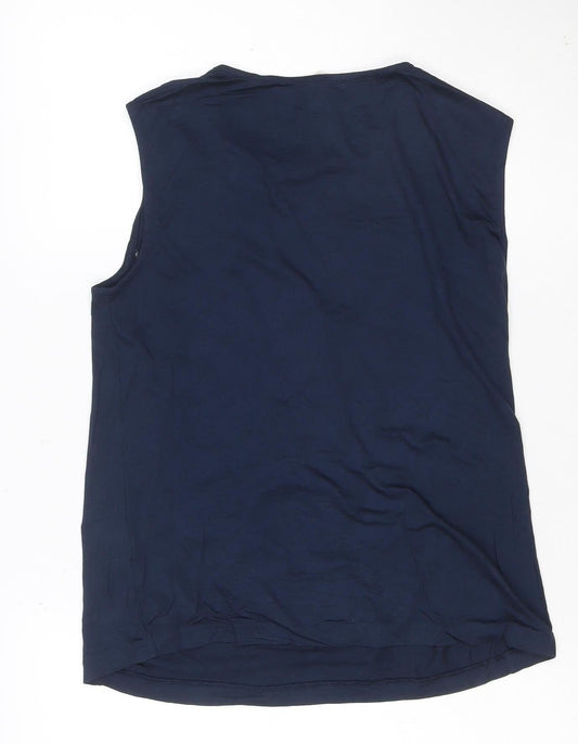 Jaeger Women Blue Sleeveless Basic Jersey Blouse M