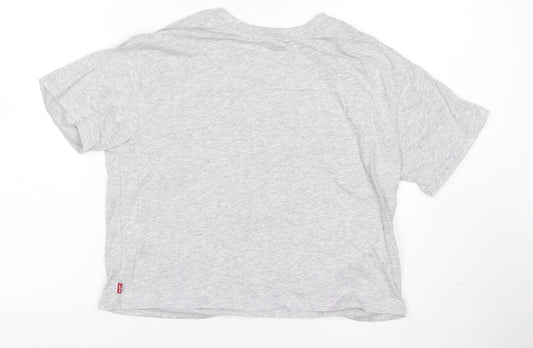 Levi's Girls Grey Logo T-Shirt 14 Years Crew Neck Short Sleeve
