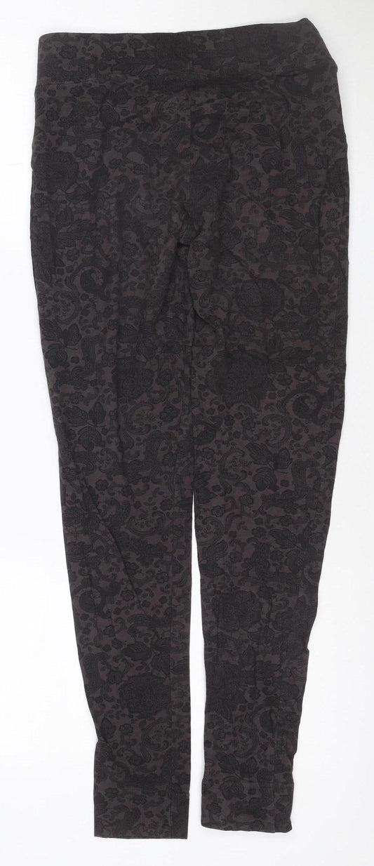 Marks and Spencer Women’s Black Floral Stretch Leggings Size 10 Long