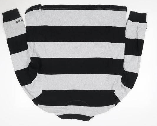 Lyle & Scott x Golfickers Black Grey Striped Rugby Polo XXL