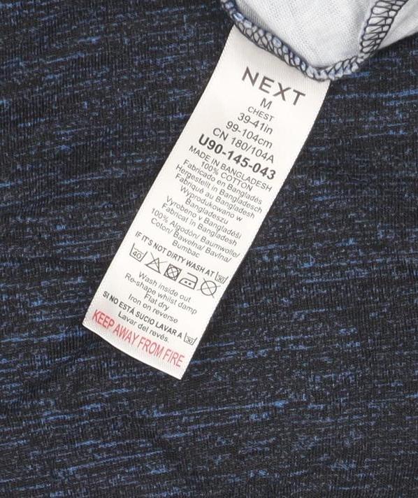 Next Men Blue Ombre Crew Neck Regular Fit Cotton T-Shirt Size M