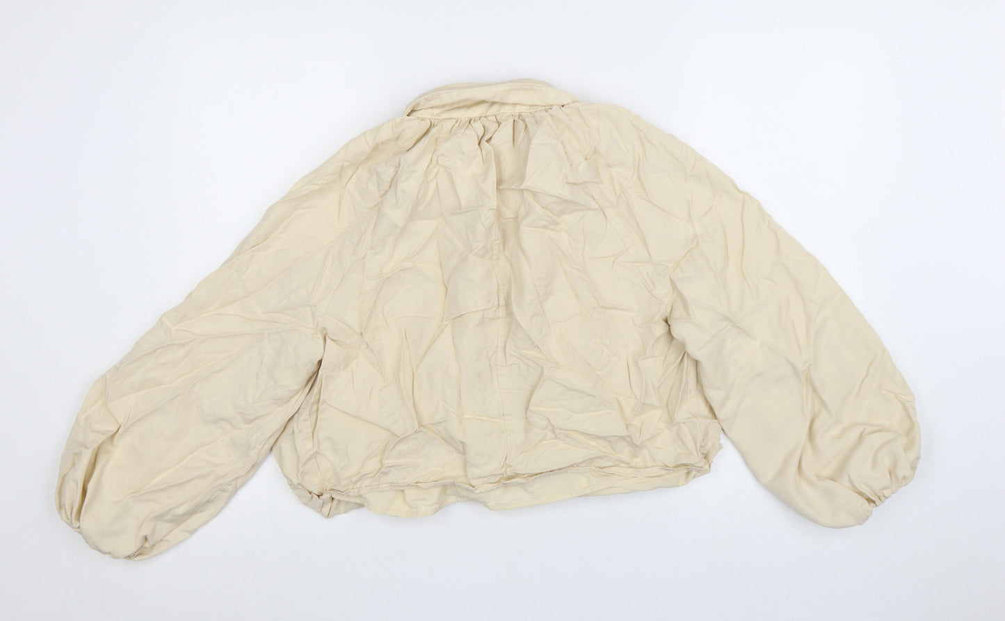 Marks and Spencer Women Beige Cropped Bomber Jacket S