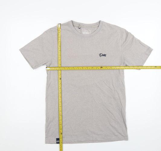 Diesel Men's Grey Crew Neck Short Sleeve Cotton T-Shirt M