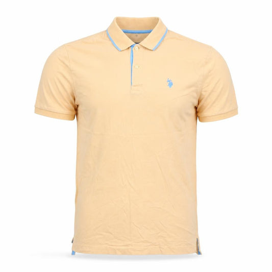 U.S. Polo Assn. Men's Beige Stretch Cotton Short Sleeve Polo Shirt Size S
