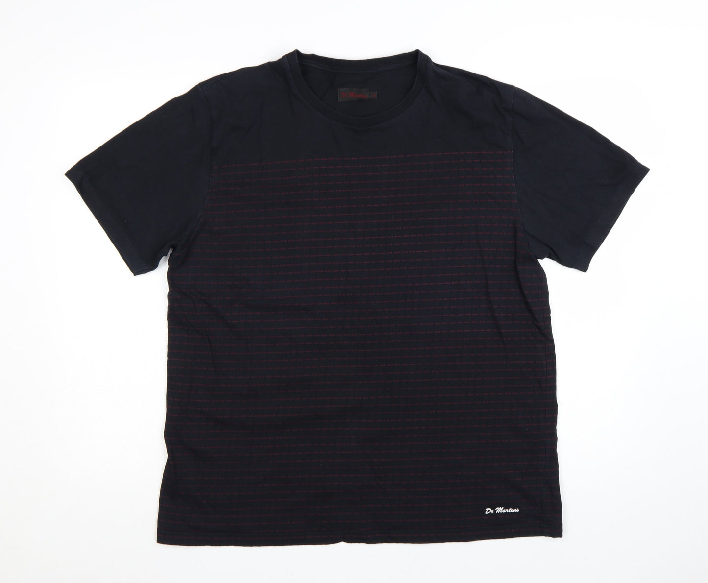 Dr. Martens Men's Black XL Classic Stripe Crew Neck T-Shirt