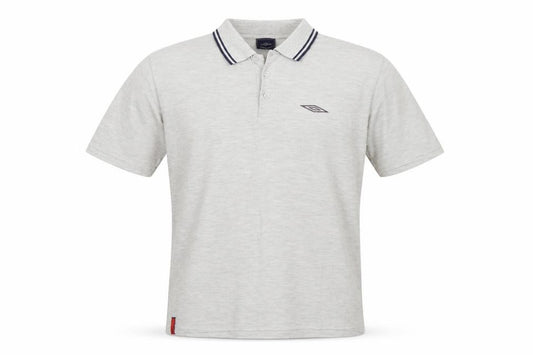 Umbro Men’s Grey Cotton Polo Shirt Size M Short Sleeve Casual