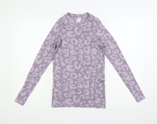 Sweaty Betty Womens Purple Animal Print Long Sleeve XS Active Top