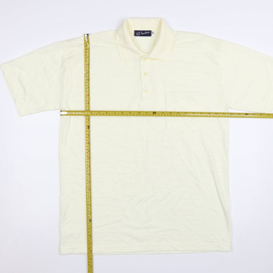 Vectus Men’s Ivory Cotton Short Sleeve Polo Shirt XL