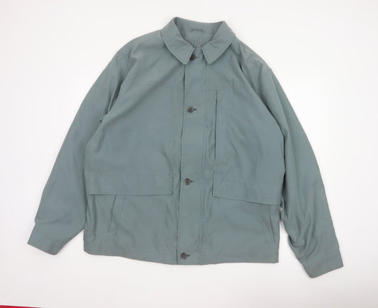 BUSH Men's Green Size 46 Basic Jacket Lightweight Casual Coat